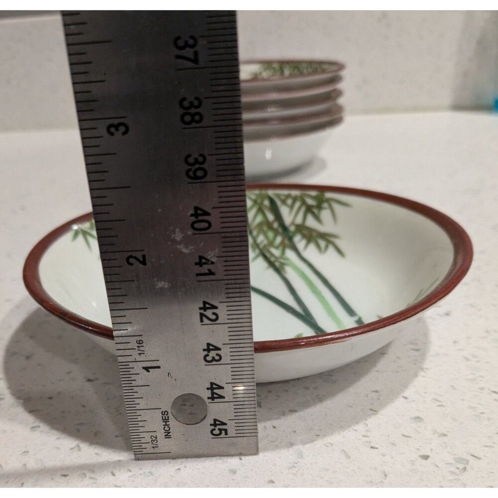 Six Kutani Bamboo design fruit bowls Eggshell China Japan Pre-1930 - Picture 5 of 13